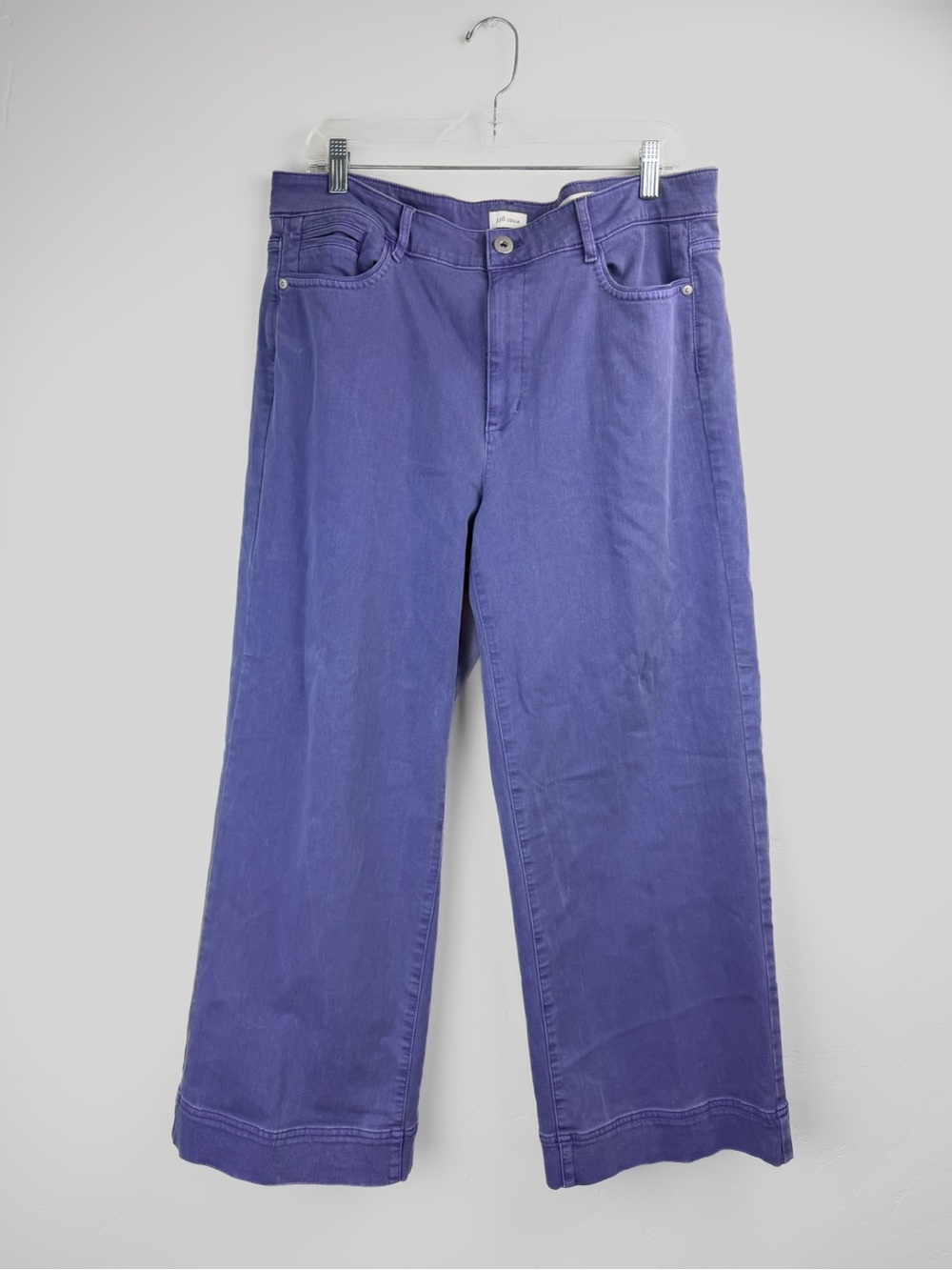 J Jill Denim Periwinkle Wide Leg Crop Jeans Coastal Minimalist 14 Tall - Picture 2 of 5